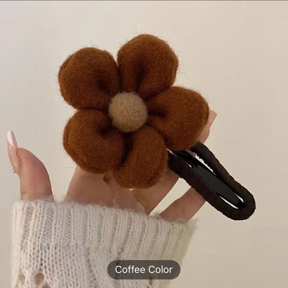Plush flower hair Clip NEW